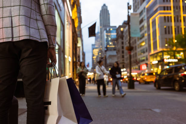 Evening City Shopping Scene