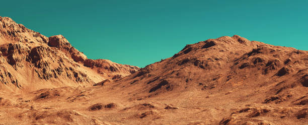 istock Planet mars illustration, orange red eroded mars surface, science fiction 3D illustration background. 2183842714
