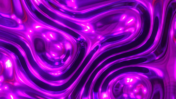 istock Liquid purple chrome waves background, shiny and lustrous metal pattern texture, silky 3D illustration. 2183842743