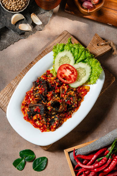istock Fried eel or belut goreng with sambal balado 2183846973