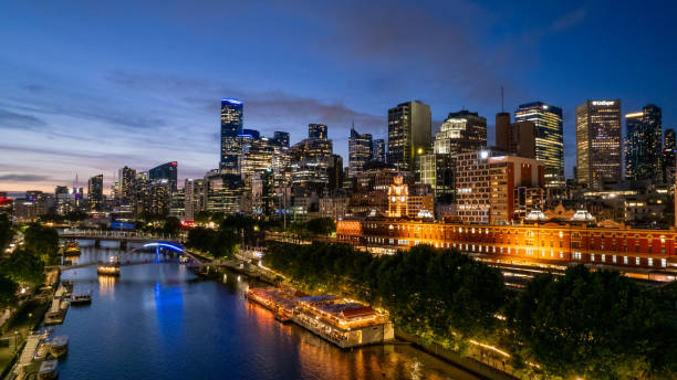 istock Melbourne City Skyline at Sunset Ariel View 2183847327