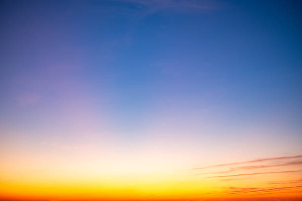 istock Beautiful , luxury soft gradient orange gold clouds and sunlight on the blue sky perfect for the background, take in everning,Twilight, Large size, high definition landscape photo 2183851363