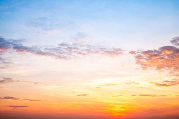 istock Beautiful , luxury soft gradient orange gold clouds and sunlight on the blue sky perfect for the background, take in everning,Twilight, Large size, high definition landscape photo 2183851370