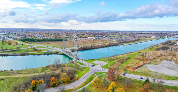 istock Welland Canals Parkway and Glendale Avenue Bridge view, St. Catharines, Canada 2183851429