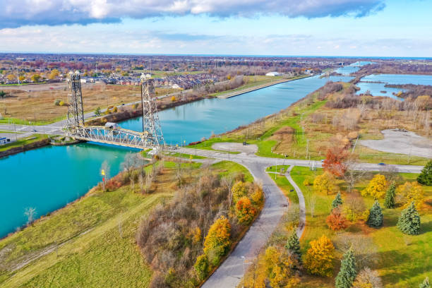istock Welland Canals Parkway and Glendale Avenue Bridge view, St. Catharines, Canada 2183851465