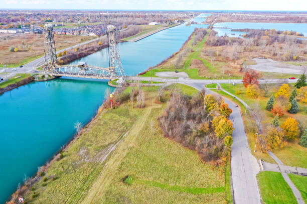 istock Welland Canals Parkway and Glendale Avenue Bridge view, St. Catharines, Canada 2183851478