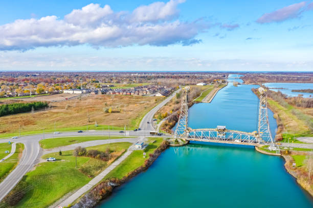istock Welland Canals Parkway and Glendale Avenue Bridge view, St. Catharines, Canada 2183851493