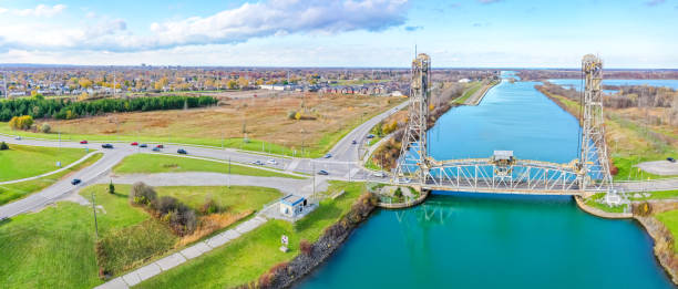 istock Welland Canals Parkway and Glendale Avenue Bridge view, St. Catharines, Canada 2183851527