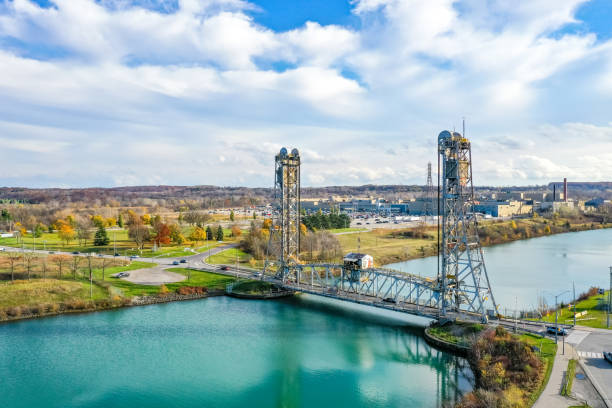 istock Welland Canals Parkway and Glendale Avenue Bridge view, St. Catharines, Canada 2183851565