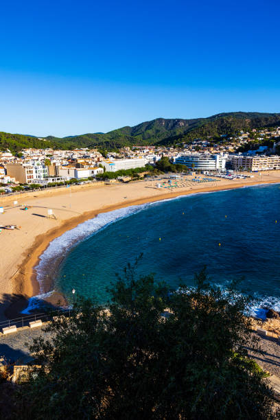 Platja Gran, the main beach of Tossa de Mar on the Costa Brava