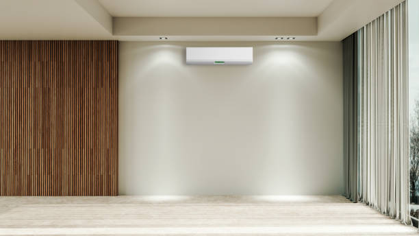 istock modern bright interiors room with air conditioning and remote control illustration 3D rendering 2183860871