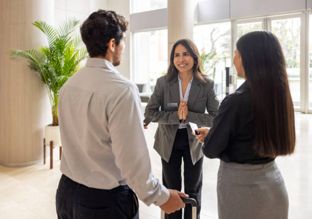 istock Manager thanking guest for staying at her hotel 2183861954