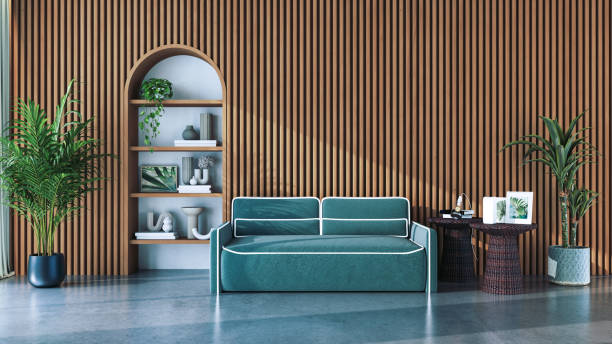 istock Large luxury modern bright interiors Living room mockup illustration 3D rendering image 2183865275