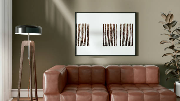 istock Large luxury modern bright interiors Living room mockup illustration 3D rendering image 2183867604