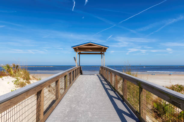 istock Sea view in elevated boardwalk trail in New Smyrna Beach, Florida 2183867865