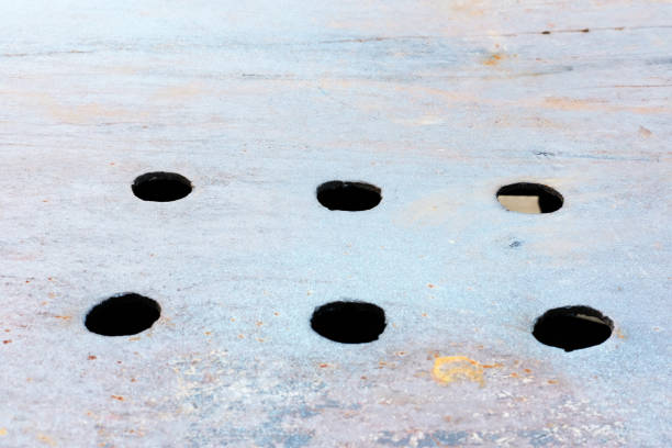 hole on bottle and metal bottle