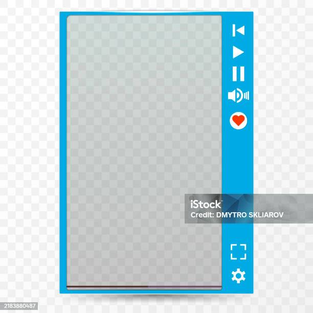 Video Player Transparent Interface Video Screen App Layout Web Stream ...