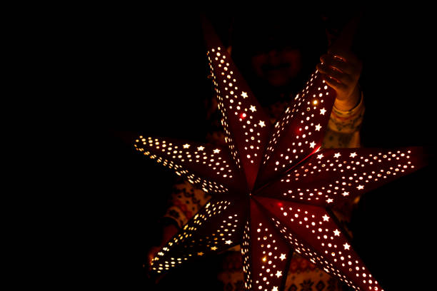 Glowing Christmas star light decoration for design purpose