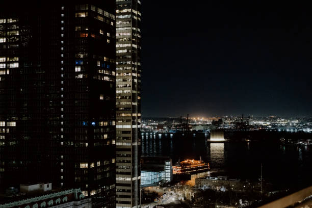 istock A stunning view of a nighttime urban skyline showcasing modern architecture 2183884171