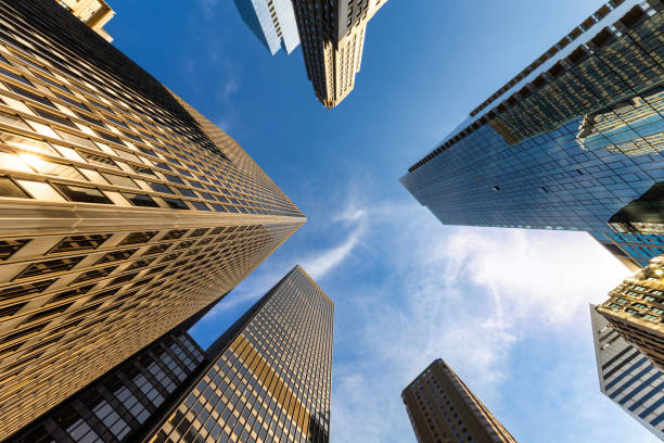istock Upwards view of Chicago skyscrapers. 2183884300
