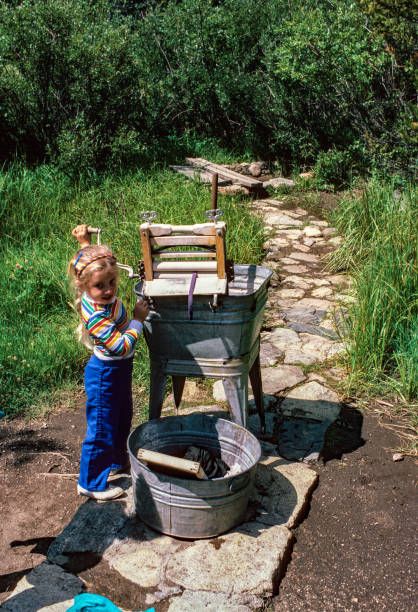 Rocky Mountain NP - Laundry at Dude Ranch - 1986. Scanned from Kodachrome 64 slide.