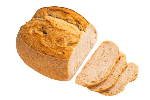 istock Handcrafted sliced tartin bread isolated on white background. Top view 2183886803