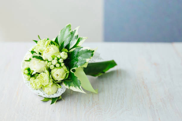 istock Elegant White and Green bouquet 2183900951