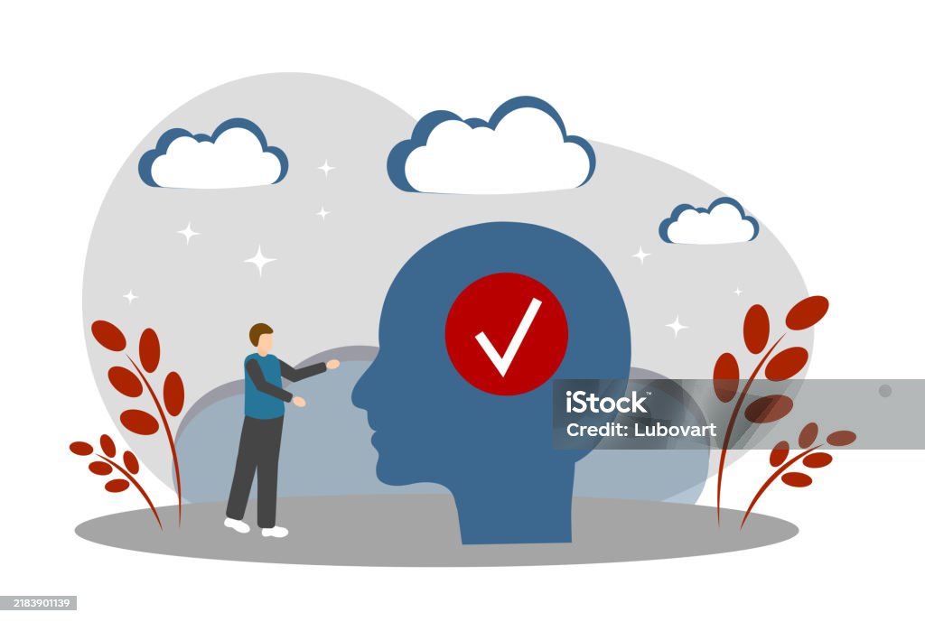 A Man And A Tick In His Head Problem Solving Framework Stock ...