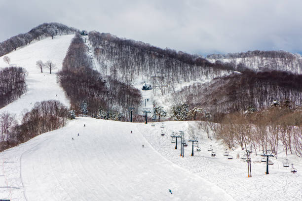 istock Groomed, empty piste at a ski resort on a sunny winters day 2183906466