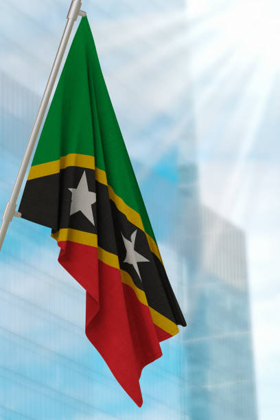 istock Saint Kitts and Nevis national flag. Render 3D. 2183908806