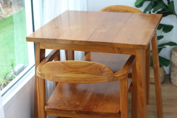 istock Tables and chairs at the cafe 2183909553