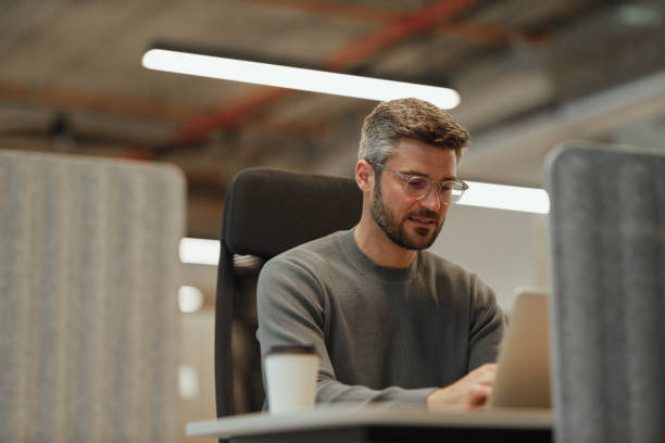 Modern Businessman Working in Contemporary Office Space