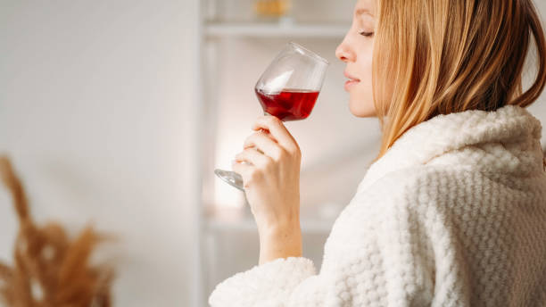 istock Drink rest easy moment relaxed lady enjoy red wine 2183915860