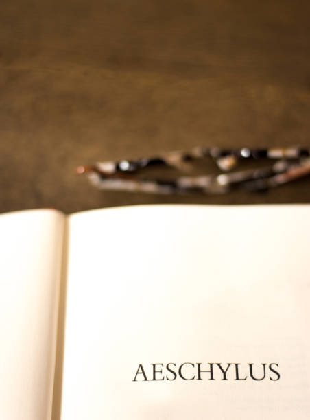 istock Book Open to Title/Author Page: Aeschylus 2183927544