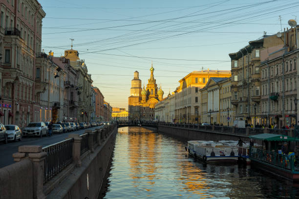 Russia, Saint Petersburg - November 7, 2024: View of the Griboyedov Canal