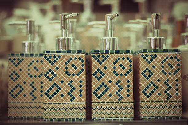 ceramic bottles for soap  in the store