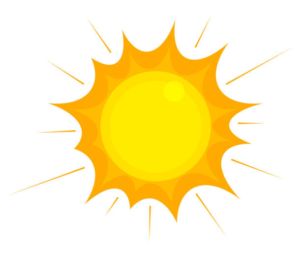 stockillustraties, clipart, cartoons en iconen met cute flat sun icon vector illustration. sun shine flat icon. sun ray symbol - sun