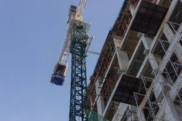 istock Building construction and crane in the morning 2183940722