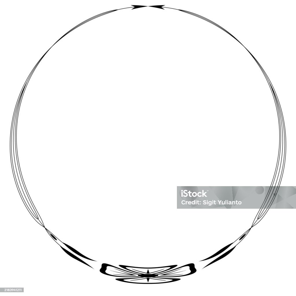 Circular Rounded Decorative Round Circular Banner Frames And Borders Stock Illustration ...