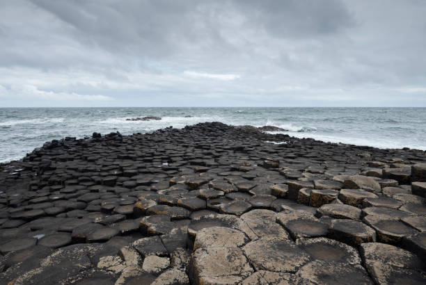 istock Close-up of hexagonal basalt columns at Giant's Causeway 2183942445
