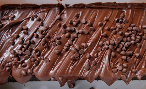 istock Melting chocolate brownies with choco chips topping 2183957710