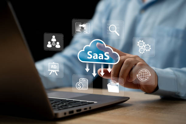 istock SaaS, Software as a service, Internet data storage business concept, Businessman use laptop and technology software store data securely, Emphasizing modern technology platforms and cloud computing 2183958533