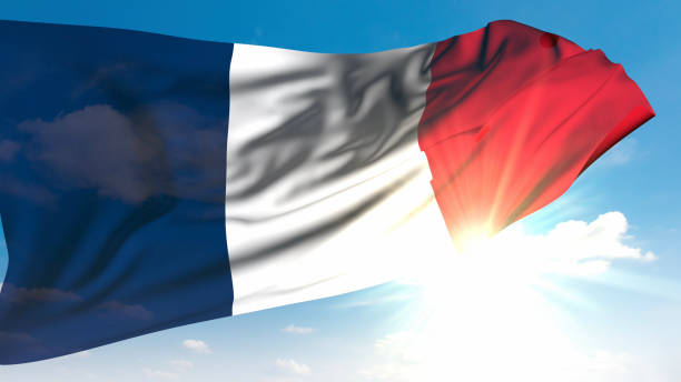 istock French Flag Waving in Sunny Sky 2183961145
