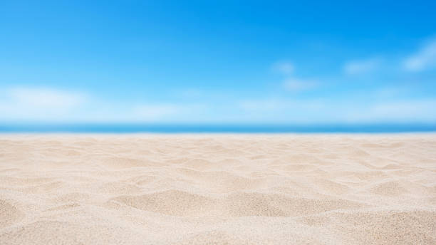 istock Empty sand beach with sea and sunny blue sky abstract background 2183961775