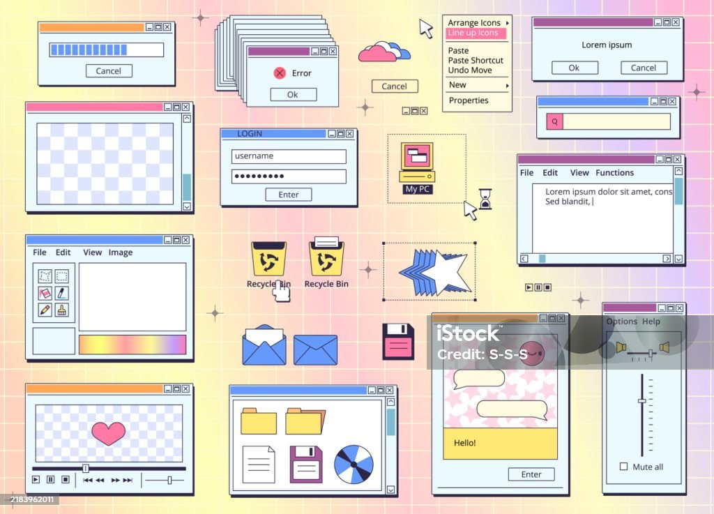 Browser Retro Screens Vintage Interface Window Web Screen Pc 90s ...