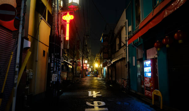 istock Quiet Neon-Lit Alleyway in Chinatown at Night 2183963638
