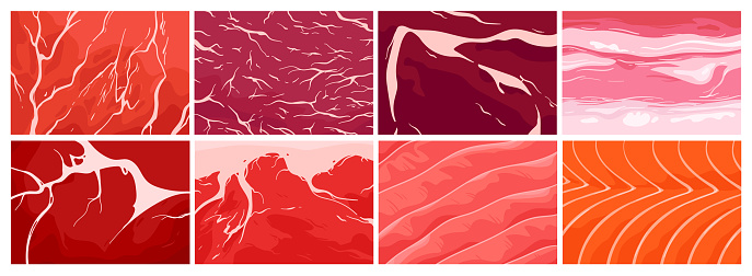 Fish/meat Texture Graph Meat And Fish Textures Set Game Assets And Pattern Collection Of Macro ...