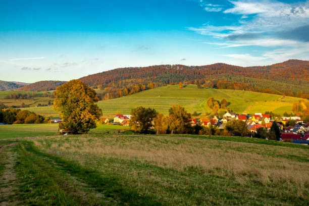 istock Short autumn walk on the doorstep in Schmalkalden with a wonderful sunset - Thuringia 2183972032