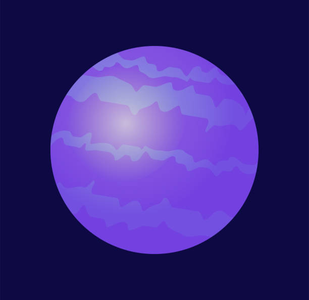 istock Planet or satellite. Astronomy and astrology. Violet cosmic body and object in space. Fantasy and imagination. Round sollar system space body. Poster or banner. Flat vector illustration 2183979103