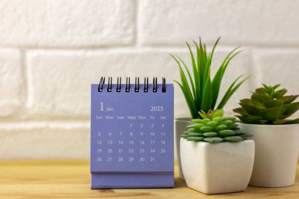 istock Hello, January. January 2025 planning calendar on your desktop. 2183979405